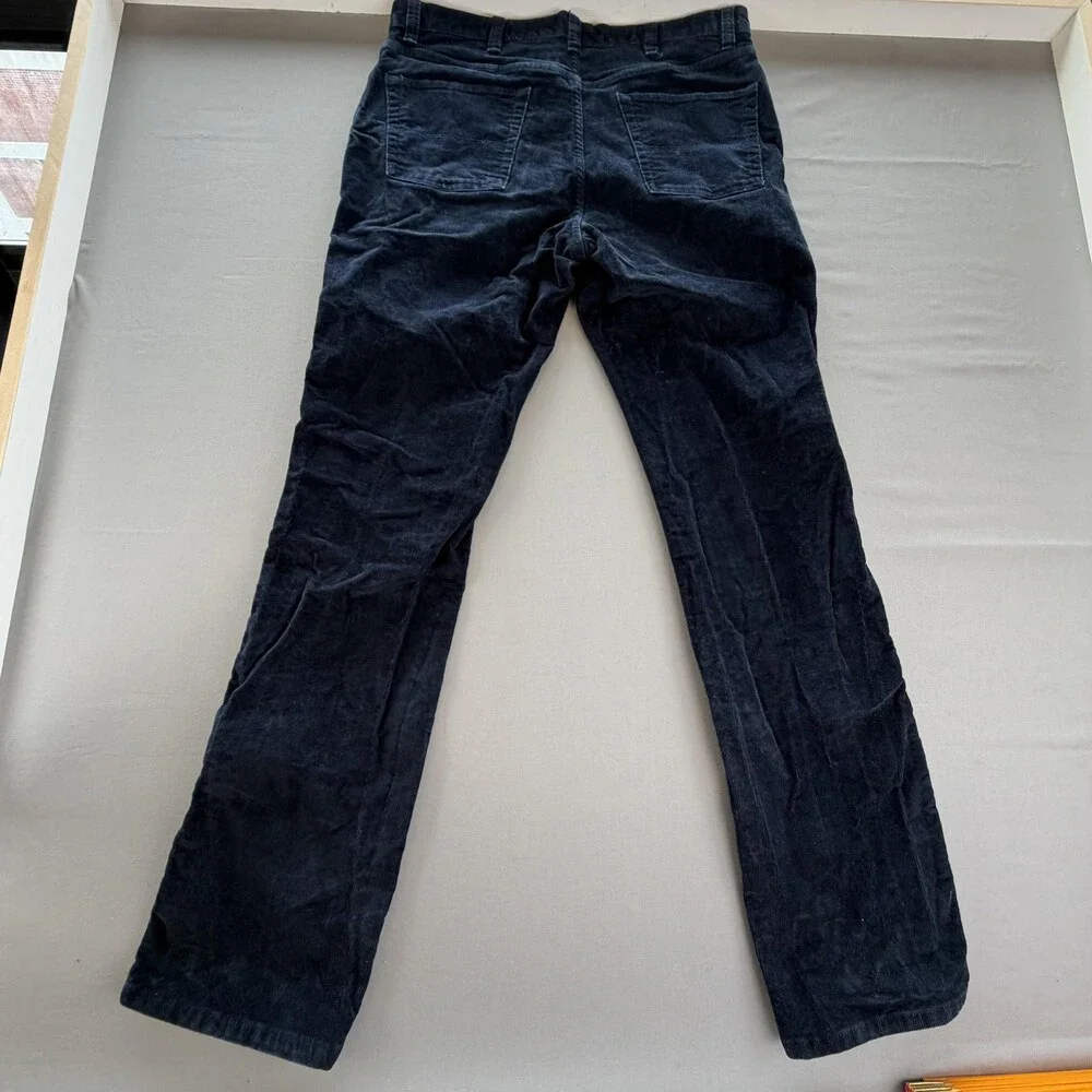 L.L. Bean Pants Mens 36x34 Blue Corduroy 5 Pocket Standard Fit Stretch (34 x33)